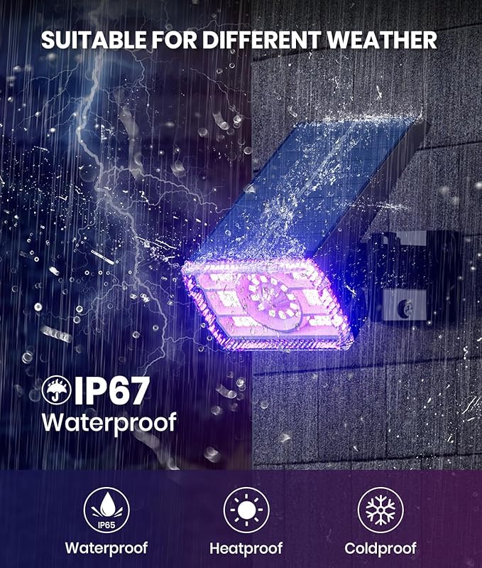 1 Pack Solar Outdoor Lights Waterproof IP67,Spotlights 6 Colors Changing+10 Lighting Modes Christmas Easter Solar Garden Lights Colored Landscape Spot Lights Outdoor Lighting for Yard Pool Patio