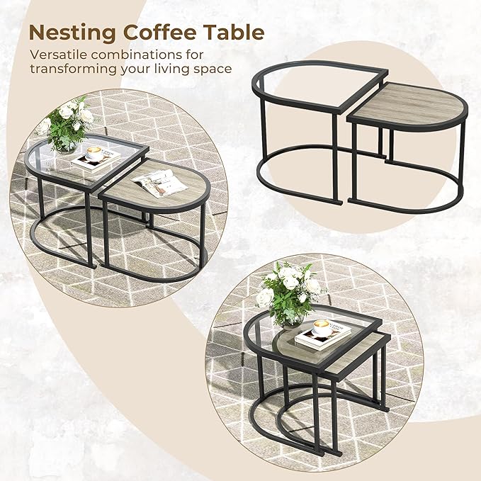 Grand patio 6-Piece Outdoor Furniture Set, 7 Seats Wicker Sofa Conversation Set with 3-Seat Couch, Thick Cushions and Coffee Table, for Backyard, Balcony, Garden (Beige)