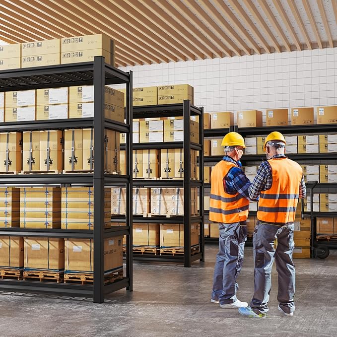 Set of 2 Garage Shelving-3500 lbs 5 Tier Storage Shelves,Adjustable Heavy Duty Metal Shelving Unit and Storage Large Wire Rack,Utility Steel Shelf for Warehouse Industrial Pantry Basement -72"x59"x20"