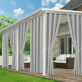 Outdoor Curtains for Patio Waterproof - 6 Panels Privacy Weatherproof Outside Curtains with Grommets for Pergola, Gazebo, Porch, Cabana, Balcony, 54 x 108 Inch, Silver