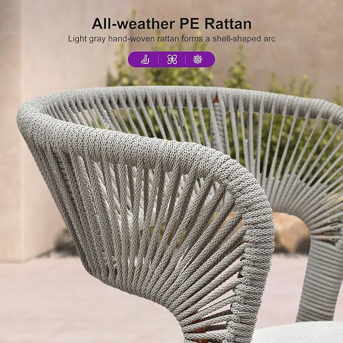 PURPLE LEAF 13 Pieces Large Outdoor Dining Set Patio Table and Chairs Set Aluminum Rattan Wicker Patio Furniture Set for Lawn Porch Deck Brown