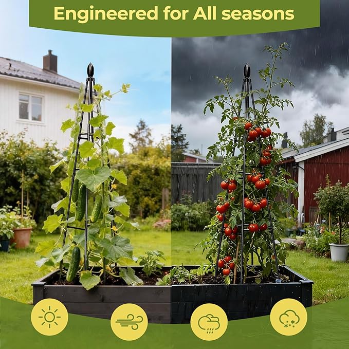 2 Pack Garden Trellis for Climbing Plants Outdoor,68" Tall Cucumber Trellis Garden Obelisk Trellis Rustproof Plants Support with Adjustable Heights for Indoor Potted Plants, Vines, Vegetables