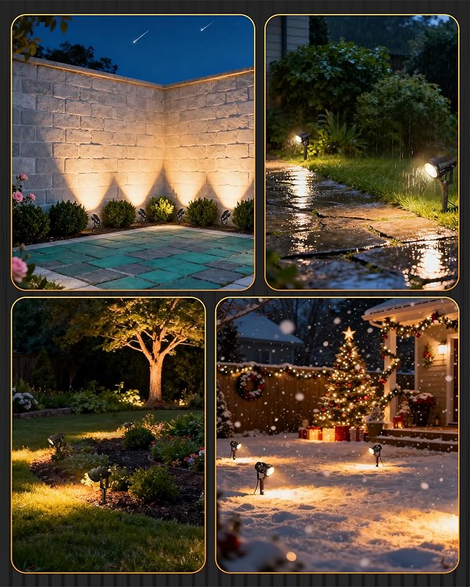 6W 700LM Low Voltage Landscape Lighting, 12V AC/DC 3000K Warm White LED Low Voltage Landscape Lights, IP65 Waterproof Outdoor Spotlights with Connectors for Garden Tree Yard 8 Pack W01SLP806