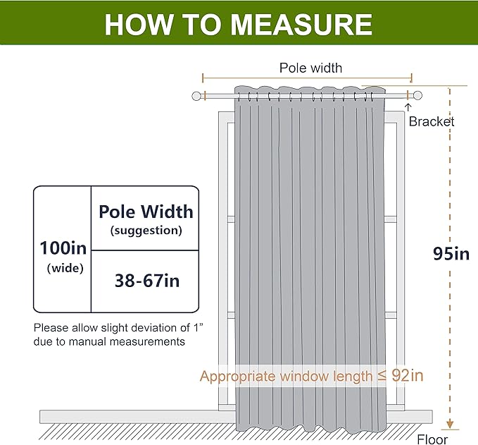 NICETOWN Room Divider Curtain, Sliding Door Curtain, Wide Width Thermal Drapes, Absorb Noise, Room Darkening, Vertical Blinds for Patio Door (Greyish White, Width 100 inches, Length 95 inches)