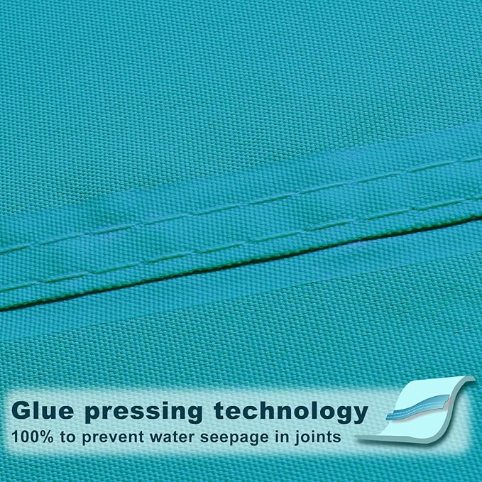SUNNY GUARD Waterproof Sun Shade Sail 9'x9'x9' Turquoise Blue Triangle UV Block Sunshade for Backyard Yard Deck Patio Garden Outdoor Activities and Facility(Customized)