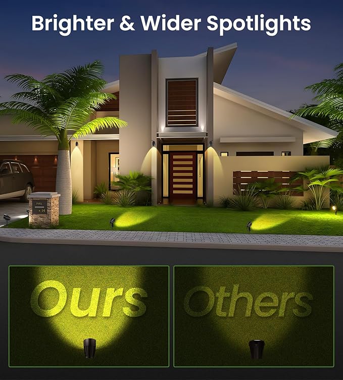 MEIKEE 7W 800LM Low Voltage Landscape Lighting, 12V 24V 2700K Warm White LED Landscape Lights IP66 Waterproof Outdoor Spot Lights for Garden Pathway Wall Tree Fence 2-Pack