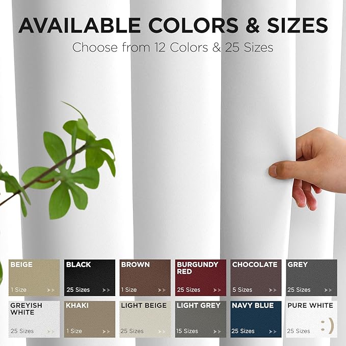 Joydeco Blackout Patio Sliding Door Curtains 108 Inches Long, Grommet Privacy Room Divider Curtains, Extra Wide Thermal Blackout Drapes for Bedroom Living Room (Pure White, 60Wx108L, 1 Panel)