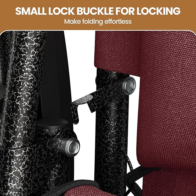 Yaheetech Zero Gravity Recliners Outdoor Adjustable Folding Reclining Lounge Chairs w/Pillows, Cup Holder Trays and Carry Strap for Patio Backyard Beach Burgundy Set of 2