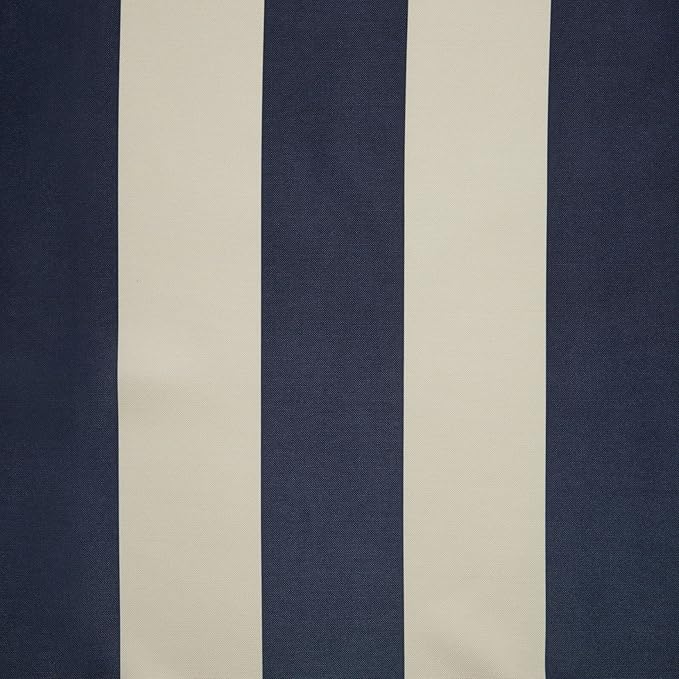 Exclusive Home Canopy Stripe Indoor/Outdoor Grommet Top Curtain Panel, 54"x84", Navy / Sand, Set of 2