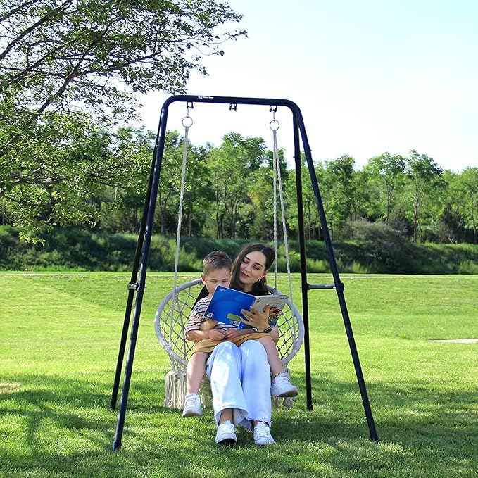 G TALECO GEAR Hammock Chair Stand,Heavy-Duty Steel 300LBS Multi-Use Hammock Stand for Outdoor Indoor, Swing Chair not Include (Black)
