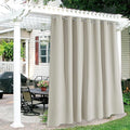 RYB HOME Extra Wide Outdoor Curtains for Patio Waterproof Heavy Duty Thermal Insulated in Summer Full Coverage Privacy for Porch, Cabana & Pergola, W100 x L95, Natural, 1 Panel