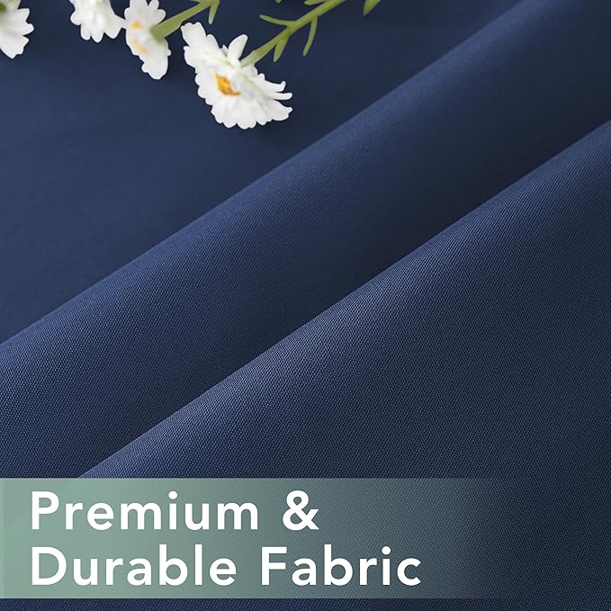 Outdoor Curtains for Patio Waterproof 6 Panels - Windproof, Privacy, Weatherproof Outside Drapes for Gazebo Pergola Porch, Grommet Top and Tab Bottom, 54x108 Inch, Navy