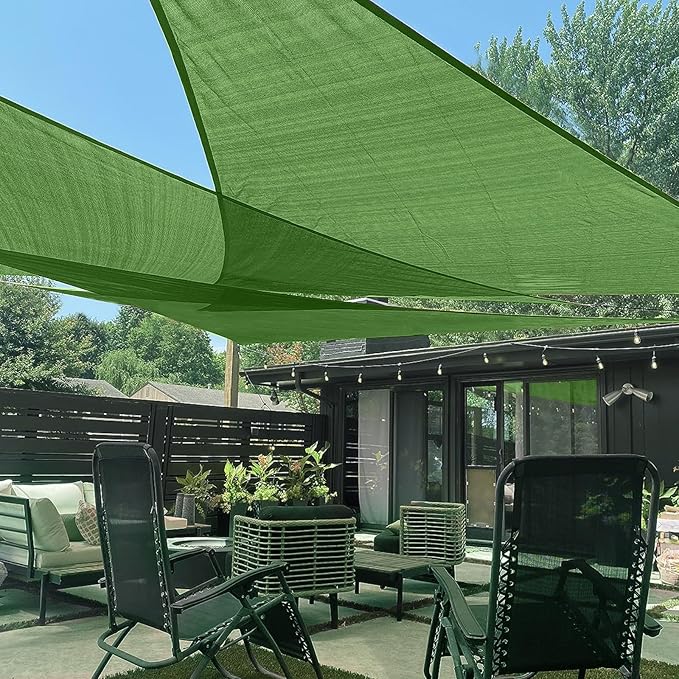 LOVE STORY Custom Size 10'x18'x20.6' Piquant Green Sun Shade Sail Right Triangle Sunshade Fabric Awning Canopy for Patio Backyard Carport Pergola (Customized)