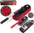Car Duster Exterior Scratch Free,Car Dusters Extendable Handle Cleaning Exterior,Detailing Brush Kit for Truck,SUV,Caravan,Motorcycle,Wax Cotton Fabric,Waterless Wash Equipment