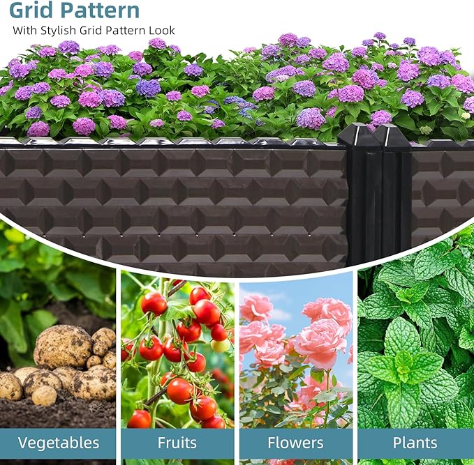 Large Planters for Outdoor Plants - Deepened 20" H, Raised Beds for Gardening Self Watering, Elevated Planter Box with Legs, Rectangular Garden Planters for Outdoor Plants Flowers, 62.9"L x 15.7"W