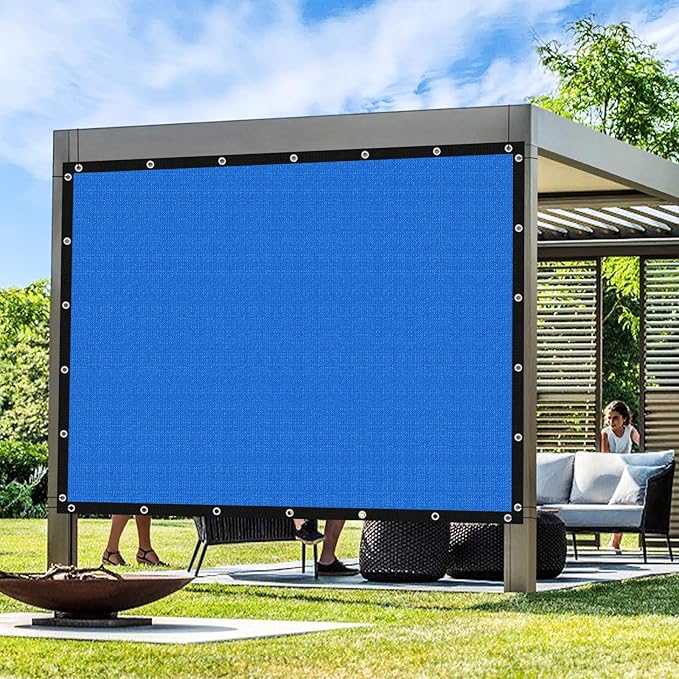 Artpuch Outdoor Pergola Shade Cover 13' X 13' Sun Shade Cloth with Grommets, 90% UV Protection Canopy Patio Privacy Screen (Customized Available) GN107, Blue