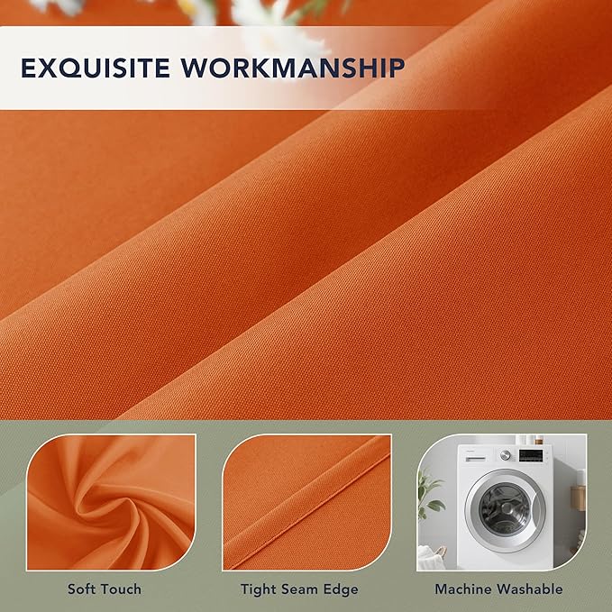 Patio Curtains Outdoor Waterproof - 6 Panels Privacy Weatherproof Outside Curtains with Grommets for Pergola, Gazebo, Porch, Cabana, Balcony, 54 x 95 Inch, Mecca Orange