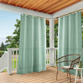 TOWN & COUNTRY BASICS Cabana Solid Heavyweight Indoor Outdoor Curtains, Light Filtering Opacity with Grommet Top, Water Repellent, 2-Pack Set, 54"x84", Seafoam