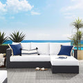 Modway Tahoe Modular Aluminum 2-Piece Outdoor Patio Furniture Gray White, Right-Facing Sectional Sofa Set with Weather-Resistant Cushions, Ideal for Deck, Backyard, Poolside