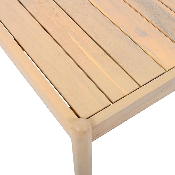 Christopher Knight Home Lenor Patio Acacia Wood Coffee Table, Solid Wood Outdoor Table for Patio Furniture Set, Slat Panel Rectangular Top, Light Teak
