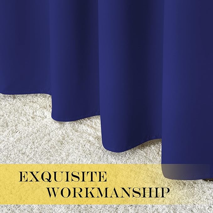 NICETOWN Blackout Curtains 54 Inches Long, Thermal Insulated Room Darkening Curtains for Bedroom, Window Treatment Drapes for Living Room Nursery (W66 x L54 Inch, Navy Blue, 1 Panel)