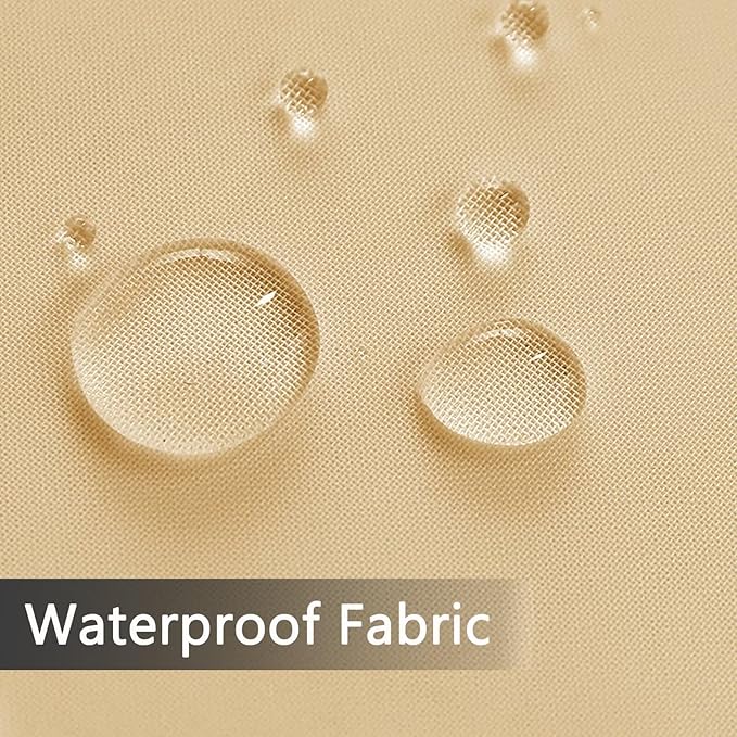 SpaceDresser Waterproof Outdoor Sheer Curtains for Patio - 4 Panels Rod Pocket Indoor Voile Sheer Curtain for Living Room,52W x 96L inch, Beige
