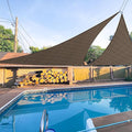 E&K Sunrise 8' x 8' x 8' Sun Shade Sail Triangle Canopy Shade Cover UV Block for Patio Backyard Garden Outdoor (Brown)