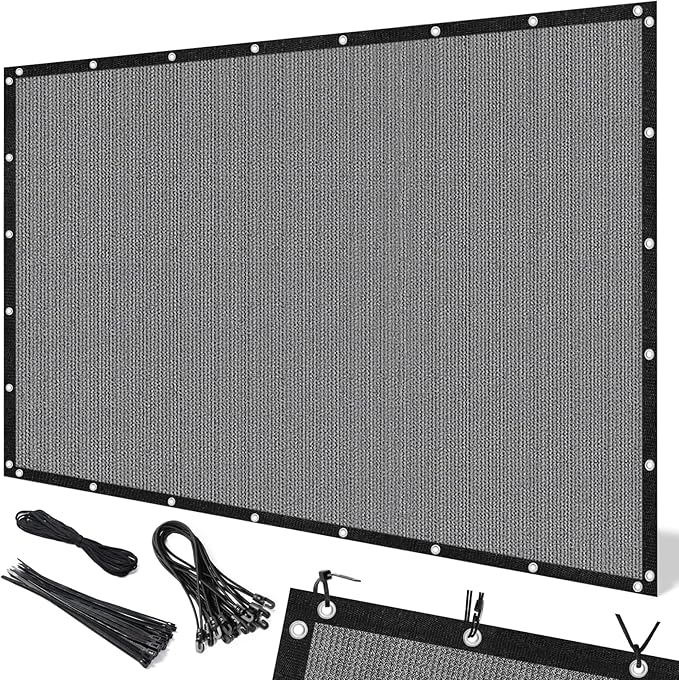 Artpuch 90% Sun Shade Cloth, 6 x 10 FT Pergola Shade Cover Canopy with Grommets, Sun Screen Fabric Tarp for Patio, Outdoor, Garden, Backyard, Light Grey