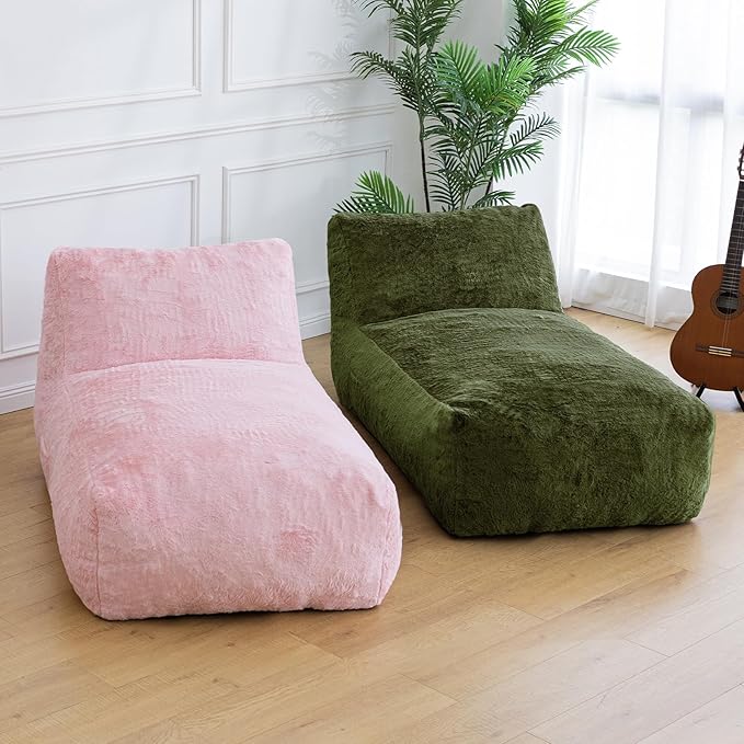 Giant Bean Bag Lounger Chair for Adults with Soft & Cozy Plush Fabric,Memory Foam Filled Beanbag Chair for Family Living Room,Bedroom and Game Room (Bluegrey)