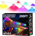 Permanent Outdoor Lights, 200ft Smart Eave Lights with RGB LED Light, IP67 Waterproof, App Control, DIY RGB Light for House Halloween Decorations