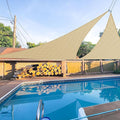 E&K Sunrise 13' x 13' x 13' Sun Shade Sail Triangle Canopy Shade Cover UV Block for Patio Backyard Garden Outdoor (Sand)