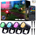 Govee Outdoor Spot Lights 2, IP67 Waterproof Spotlights, Landscape Lights Work with Matter, Alexa, and Google Assistant, RGBWIC Color Changing Light for Outdoor Decor, Patio Decorations, 4 Pack