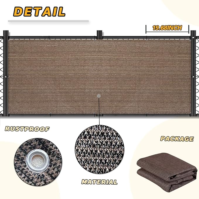 LOVE STORY Balcony Privacy Screen, 3'x9' Deck Shield Screen Fence Cover,UV Protection and Weather-Resistant,3 FT Height for Deck, Patio, Backyard, Outdoor Pool, Porch, Railing, Brown