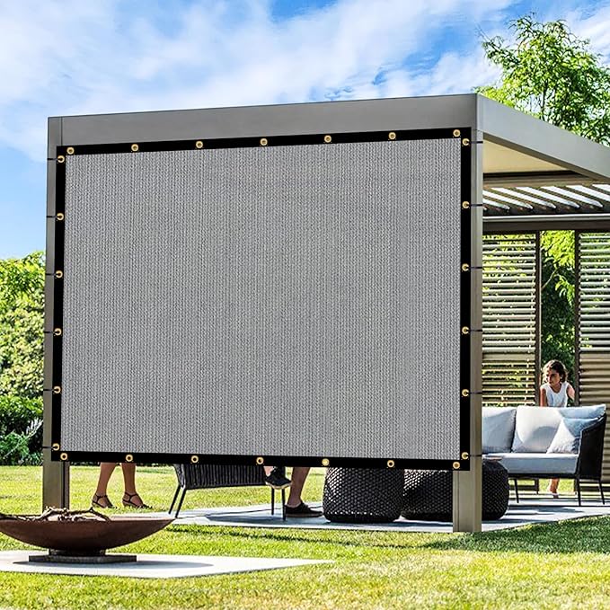 Artpuch Outdoor Pergola Shade Cover 13x23 FT Sun Shade Cloth with Grommets Light Grey 90% UV Protection Canopy Patio Privacy Screen (Customized Available)
