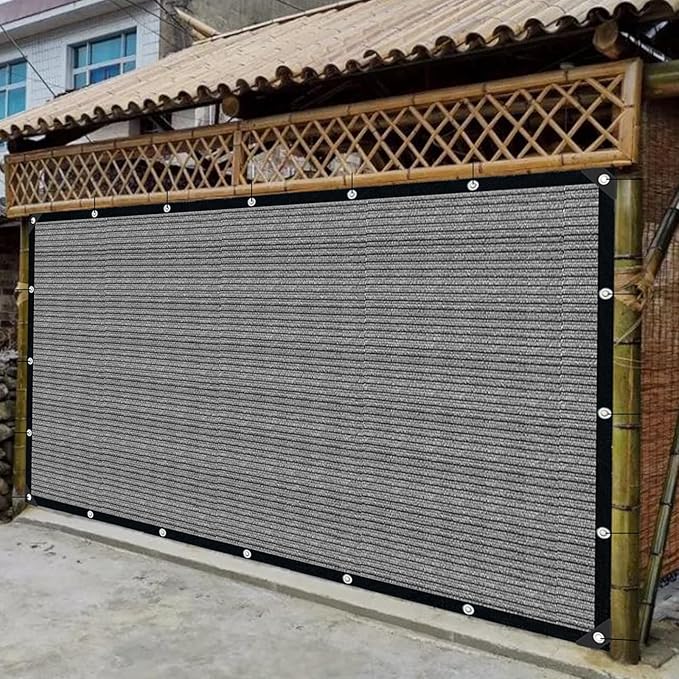 Sun Shade Cloth with Grommets,90% UV Protection Shade Fabric,Pergola Shade Cover Canopy Fence Privacy Screen Balcony,Sunshades for Patio Pergola Garden Backyard Porch Outdoor,Grey-8x16FT