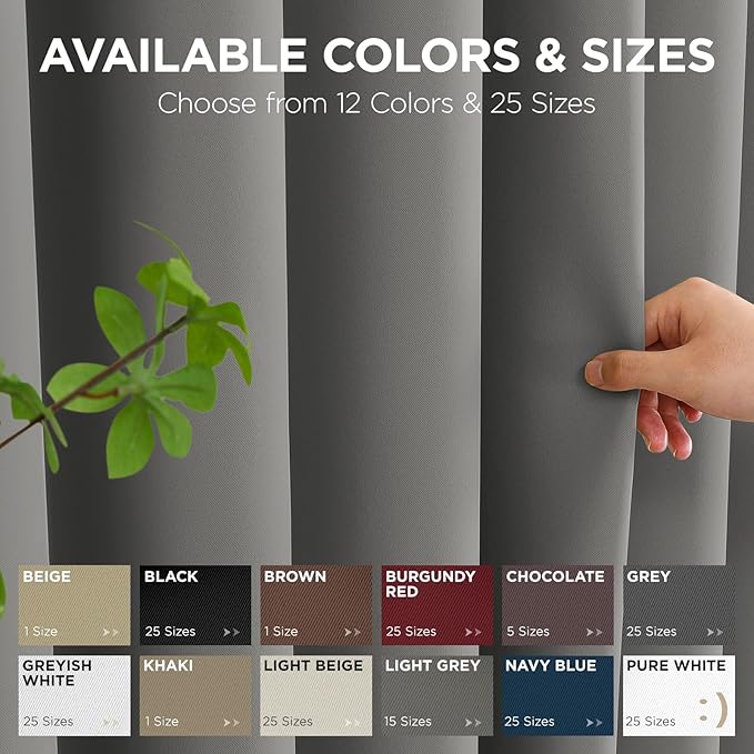 Joydeco Blackout Door Curtain for Doorway Privacy 72 Inches Long, Grommet Closet Curtain for Open Closet, Room Divider for Bedroom Living Room (Light Grey, 52Wx72L, 1 Panel)