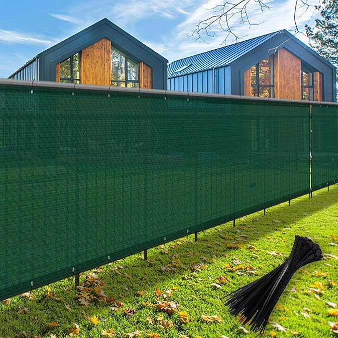 LOVE STORY Custom Size 3'x8' Dark Green Balcony Privacy Screen,UV Block Privacy Fence Screen,90% Shield for Outdoor Pool Garden Apartment Railing