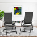 Kozyard Coolmen 2-Pack Outdoor Patio Dining Chair Set - Breathable Textilene Padded, Foldable Deck Chairs for Outdoor Patio (Gray)