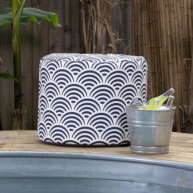 Jaxx Spring Indoor/Outdoor Bean Bag Pouf Ottoman, Nippon Koi