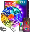 KSIPZE 98ft Led Strip Lights RGB Music Sync Color Changing Bluetooth Led Lights with Smart App Control Remote Led Lights for Bedroom Room Lighting