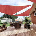 Patio Paradise 25' x 25' x 25' Sun Shade Sail Triangle Canopy Shade Cloth Fabric Sunlight Block Patio Pergola Cover HDPE Deck Awning for Outdoor Backyard Roof Shading, Red