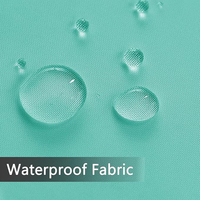 SpaceDresser Waterproof Outdoor Sheer Curtains for Patio - 4 Panels Rod Pocket Indoor Voile Sheer Curtain for Living Room,52W x 96L inch, Turquoise