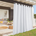 RYB HOME Extra Wide Outdoor Curtains for Patio Waterproof Heavy Duty Thermal Insulated in Summer Full Coverage Privacy for Gazebo, Cabana & Pergola, W100 x L108, Greyish White, 1 Panel