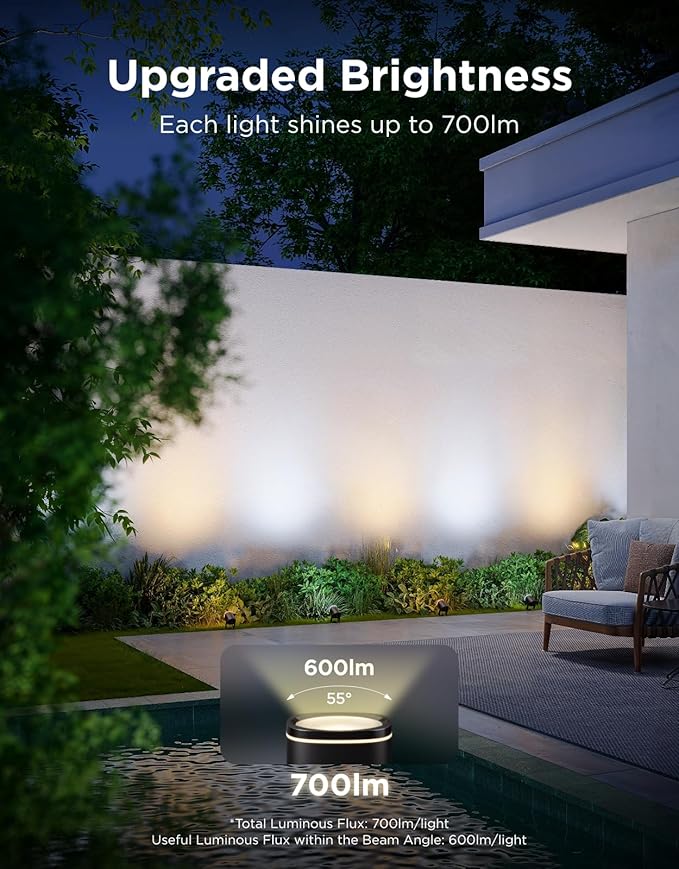 Govee Outdoor Spot Lights 2, IP67 Waterproof Spotlights, Landscape Lights Work with Matter, Alexa, and Google Assistant, RGBWIC Color Changing Light for Outdoor Decor, Patio Decorations, 4 Pack