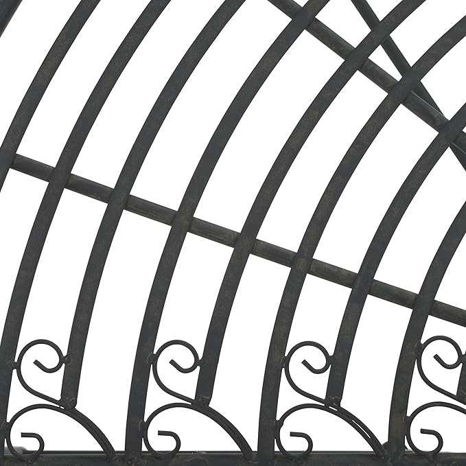 SAFAVIEH Outdoor Collection Abia Victorian Antique Black Semicircle Tree Bench