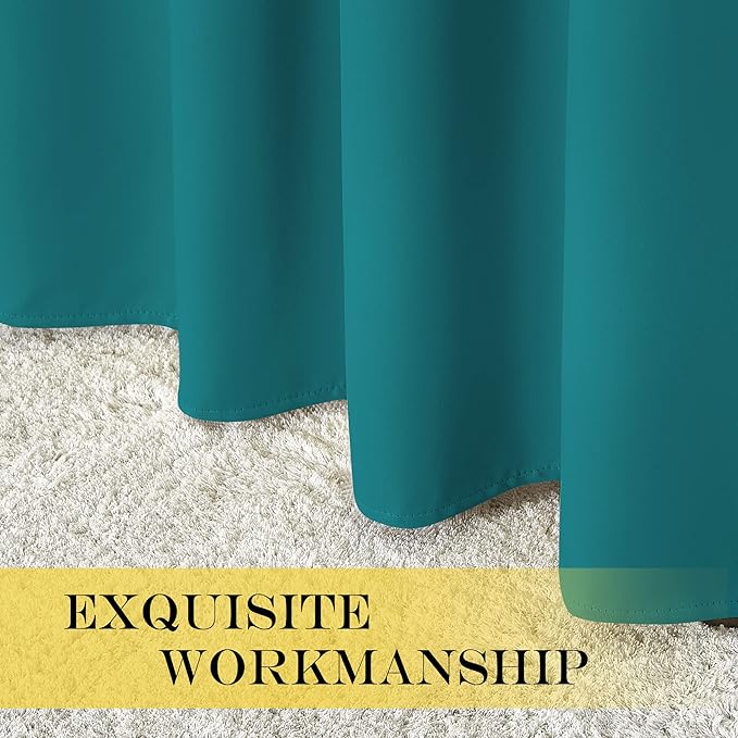 NICETOWN Blackout Window Curtains & Drapes - Thermal Insulated Grommet Light Blocking Window Treatment Privacy Drape for Bedroom/Living Room (Peacock Teal, 1 Panel, W52 x L72)