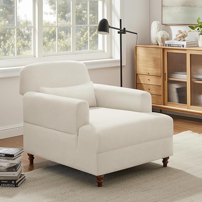Oversized Chaise Lounge Chair Set of 2, Cloud Fluffy Chaise Sofa Recliner with Adjustable Backrest, Comfy Upholstered Sleeper Couch Bed, Modern Deep Seat Reading Armchair for Living Room, Bedroom