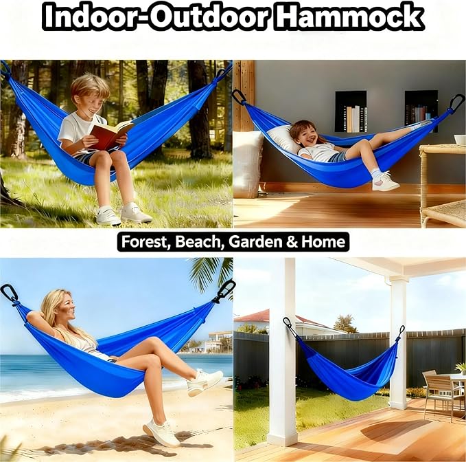2Pack Hammocks| Camping Hammock | Portable Outdoor Hammock Set | for Hiking, Backpacking and Camping | 2pcs(Blue)