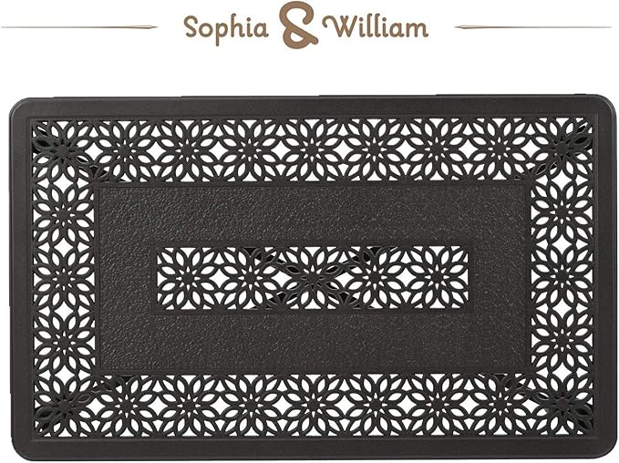 Sophia & William Patio Coffee Table Rectangle, Modern Outdoor Cast Aluminum Coffee Table 38.6" L x 23.0" W x 18.9" H, Brown