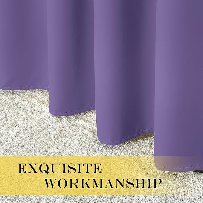 NICETOWN Sliding Door Window Treatment Blackout Patio Door Curtain Panels, Privacy Thermal Drapes for Bedroom Living Room Department with Grommet Top (Lilac Purple, W66 x L110)